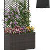 Lucktree 49 inch Tall PE Rattan Raised Garden Bed with Trellis