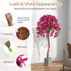 53" Artificial Bougainvillea Tree, Faux Silk Flower Plant in Pot with 576 Flowers & 288 Leaves