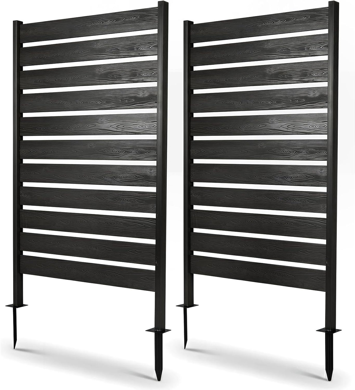 Lucktree 37" W x 61" H Outdoor Privacy Fence Screen with Ground Stakes & Base Feet (1/2)