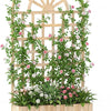 Lucktree Wooden Raised Garden Bed with Trellis 71" Outdoor Planter Box Privacy Screen