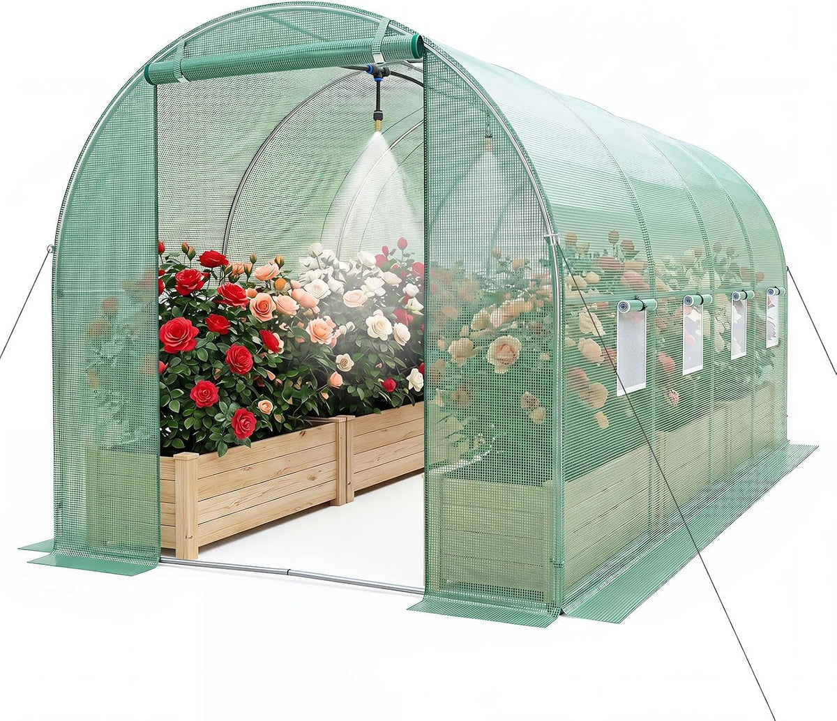 Lucktree 15 x 7 x 7 ft Walk-in Tunnel Greenhouse for Outdoors