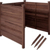 Lucktree Wooden Privacy Fence with Stakes 47" W x 45.5" H