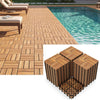 Lucktree 12" x 12" Interlocking Acacia Wood Deck Tiles