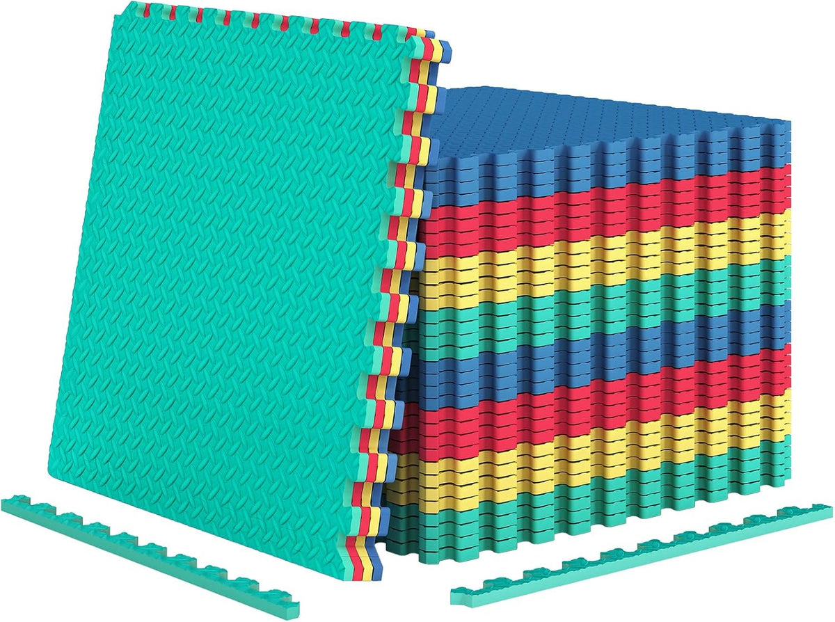Lucktree Puzzle Exercise Mats | 0.5" Thick EVA Interlocking Foam Floor Tiles for Protective