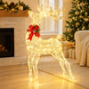 Lighted Standing Reindeer Christmas Decoration, Pre-Lit 120 LED Lights Artificial Christmas Décor with Ground Stakes and Zip Ties