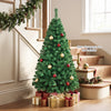 5/6/7/8 FT Artificial Christmas Tree, Unlit Full Xmas Pine Tree with 350/650/950/1138 Branch Tips & Folding Metal Stand
