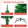 4.5 ft Snow Flocked Pencil Christmas Tree, Pre-Lit Slim Xmas Tree with 226 Branch Tips