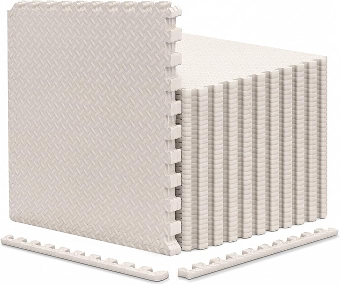 Lucktree 12/24/36/48 Tiles Exercise Flooring Mats with Border