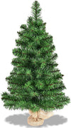 3ft Mini Artificial Christmas Tree, Tabletop Spruce Christmas Tree with New PVC Material and Cement Base