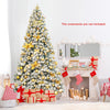 9FT Flocked Christmas Tree, Artificial Xmas Tree w/PVC Needles, Metal Stand