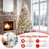 7/6/8 FT Snow-Flocked Artificial Christmas Tree, Pre-lit Xmas Tree