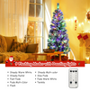 Lucktree Snow Flocked Christmas Tree, Premium Hinged Artificial Pine Tree, Remote Controller, Xmas Full Tree for Indoor - LucktreeUS