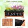 Lucktree 40"x20"x39" Raised Garden Bed Wood Planter Box with Plant Stand & Black Liner