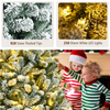 Lucktree Snow Flocked Christmas Tree, Artificial Hinged Xmas Tree - LucktreeUS