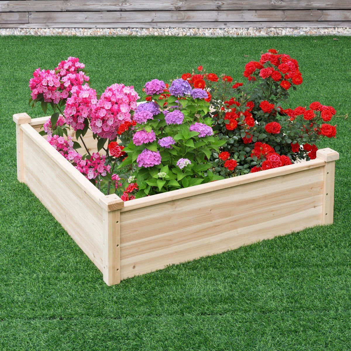 Lucktree Raised Garden Bed, 40''Lx40''Wx12''H