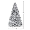 6FT/9FT  Snow Flocked Christmas Tree, Hinged Pine Tree - LucktreeUS
