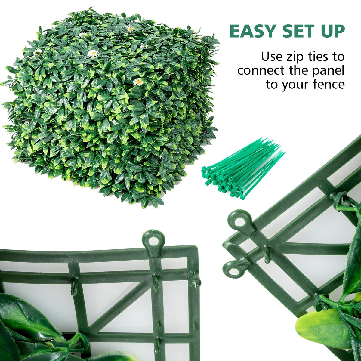 Lucktree 12PCS 20x20inch Artificial Boxwood Panels Garden Privacy Fence Screen