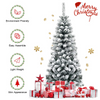 Lucktree Artificial Snow Flocked Christmas Tree, Slim Xmas Snowy Tree for Indoor and Outdoor Use - LucktreeUS