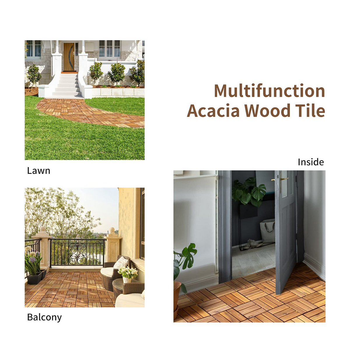 27 PCS Interlocking Patio Deck Tiles - Lucktree