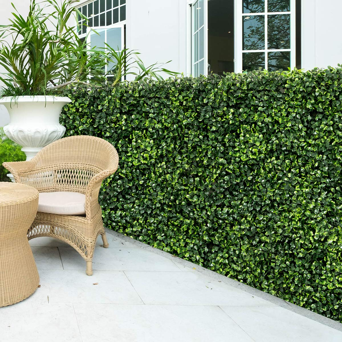 Lucktree 12PCS 20x20inch Artificial Boxwood Panels Garden Privacy Fence Screen