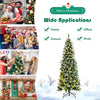 5ft Pre-lit Pencil Christmas Tree, Snow Flocked Artificial Hinged Xmas Tree - LucktreeUS