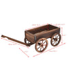 Lucktree Wood Wagon Flower Planter Pot Stand W/Wheels Home Garden Outdoor Decor
