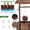 Lucktree Outdoor Wooden Wishing Well with Hanging Bucket