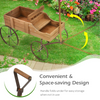 Lucktree Decorative Garden Planter, Small Wagon Cart with Metal Wheels, Wood Raised Beds Plant Pot Stand for Backyard Garden Patio 24.5"x13.5"x24"