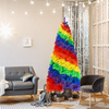 Lucktree 7FT Colorful Rainbow Full Fir Christmas Tree, Artificial Hinged Christmas Tree w/Solid Metal Stand - LucktreeUS