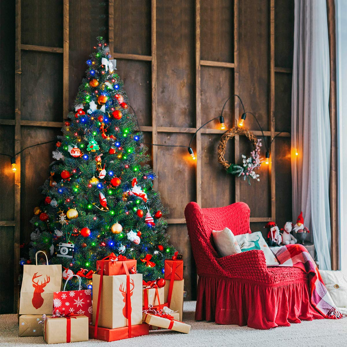 Lucktree Artificial Christmas Tree Premium Spruce Hinged Tree, UL-Certified Transformer - LucktreeUS
