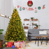 Lucktree Pre-Lit Christmas Tree Artificial PVC Spruce Hinged with 560 LED Lights and Solid Metal Legs - LucktreeUS