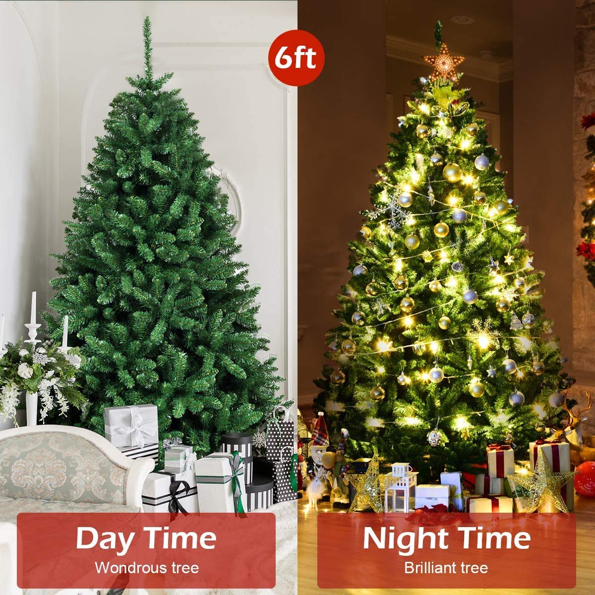 Artificial Douglas Christmas Tree Easy Assembly Xmas Tree for Indoor and Outdoor - LucktreeUS