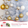 5FT / 6FT / 7FT Pencil Christmas Tree, Artificial Slim White Christmas Tree - LucktreeUS