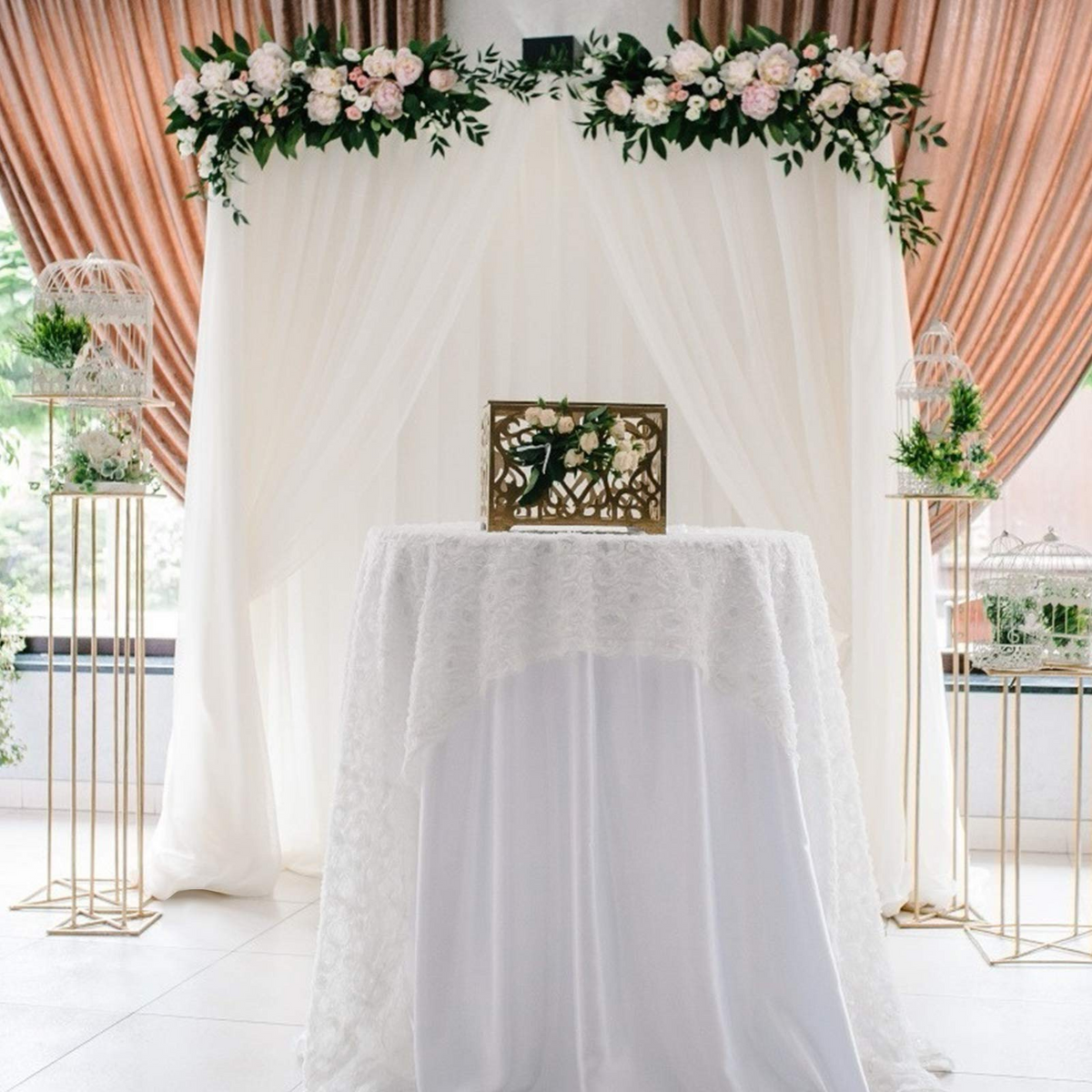 Lucktree Metal Garden Arch, Wedding Arbor for Ceremony, Pergola Arbor Garden Trellis for Various Climbing Plant