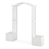 Garden Arbor with Planter, Wooden Planter Arch with Trellis, Outdoor Arch for Climbing Plants