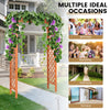 84.5" Wooden Garden Arch, Archway Arbor Trellis for Climbing Roses, Vines and Vegetables