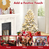 4.5 FT Pre-Lit Christmas Tree Snow Flocked, Artificial Christmas Tree with 757 Branch Tips