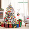 4.5 FT Pre-Lit Christmas Tree Snow Flocked, Artificial Christmas Tree with 757 Branch Tips