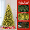 7.5FT Prelit Artificial Christmas Tree, Hinged Xmas Tree with 1449 Branch Tips