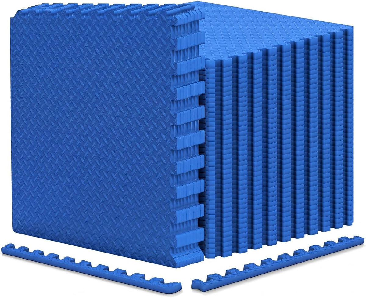 Lucktree 12/24/36/48 Tiles Exercise Flooring Mats with Border
