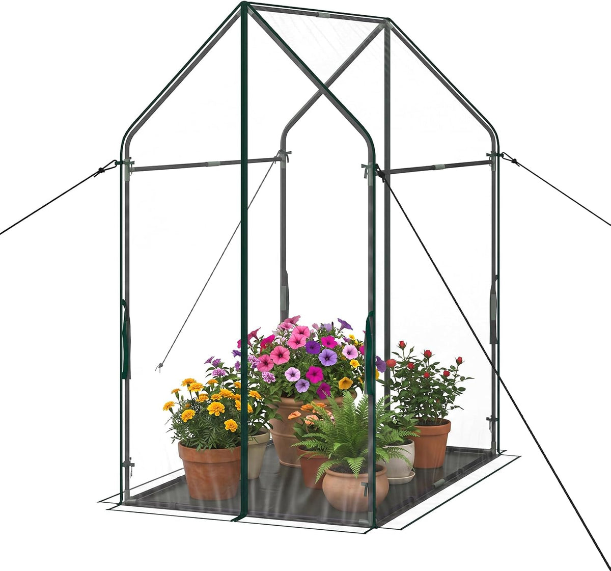 Lucktree Mini Outdoor Portable Green House with Sturdy Metal Frame