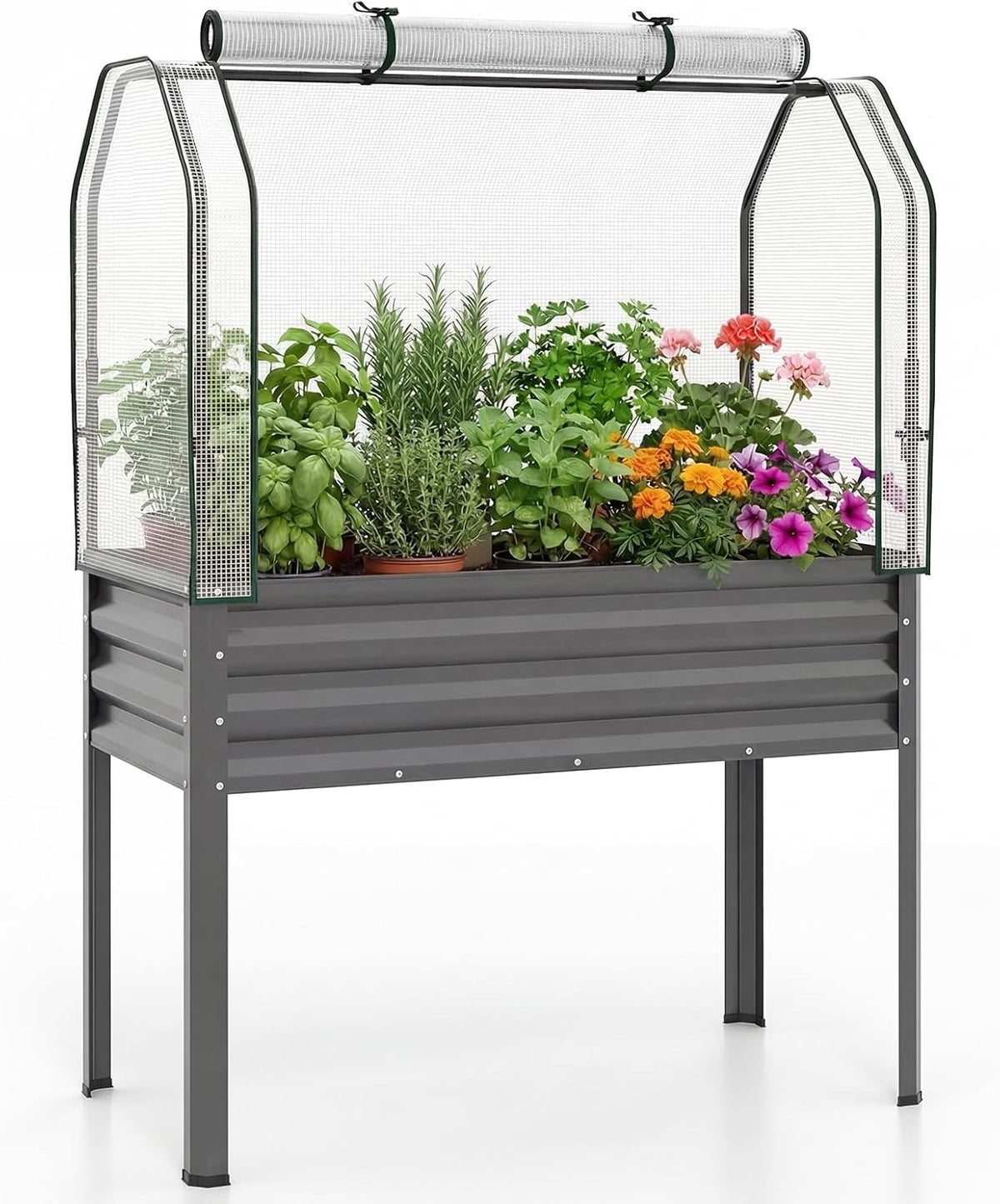 Lucktree Raised Garden Bed with Legs & Greenhouse Cover (1/2)