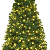 7/7.5/8 FT Pre-Lit Artificial Christmas Tree, Hinged Holiday Xmas Tree w/ 1096/1346/1438 Lush PVC Branch Tips