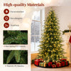 7.5FT Pre-lit Artificial Christmas Tree, Hinged Xmas Tree with 1195 Branch Tips