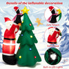6FT Inflatable Christmas Decoration, Blow Up Christmas Tree & Santa Claus with Penguin