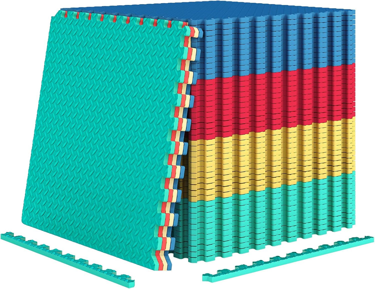 Lucktree Puzzle Exercise Mats | 0.5" Thick EVA Interlocking Foam Floor Tiles for Protective