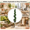 4ft Faux Boxwood Topiary Tree, Spiral Sun-Protected Potted Fake Plant with Cement-Filled Plastic Pot