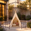 French Style Birdcage Garden Arbor, Heavy-Duty Metal Pergola Pavilion for Climbing Plants