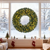 60” Large Pre-lit Christmas Wreath, Artificial Christmas Wreath with 680 Snowy Branch Tips