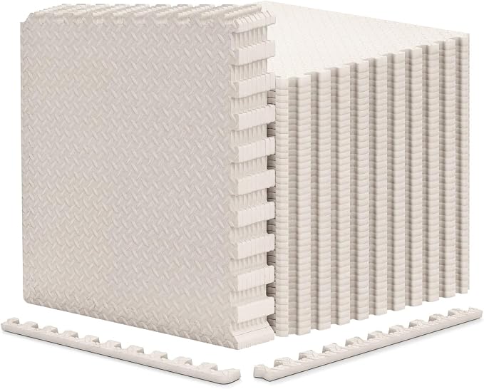 Lucktree 12/24/36/48 Tiles Exercise Flooring Mats with Border